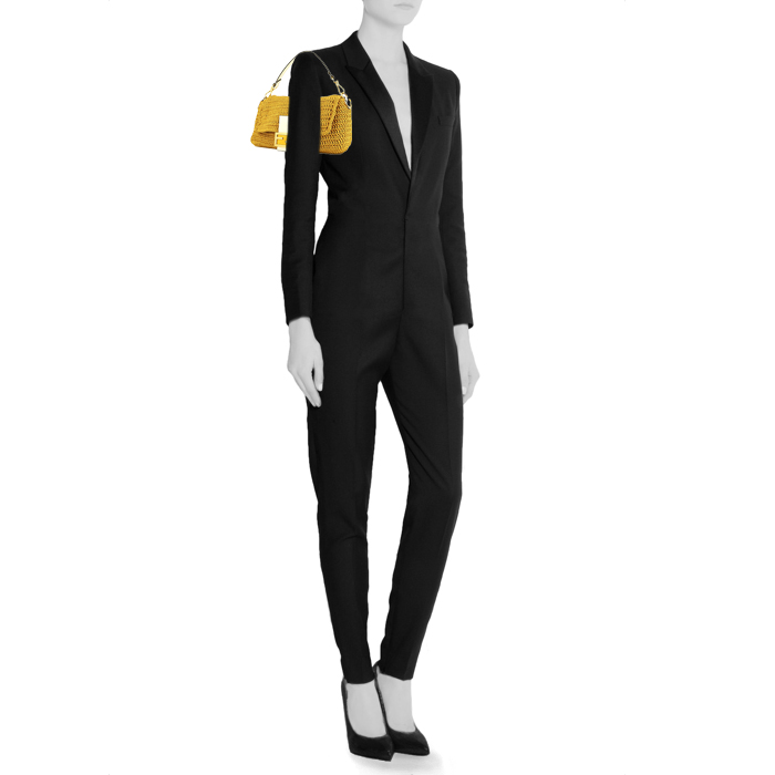 Borsa Fendi  Baguette in tela ocra - Detail D1