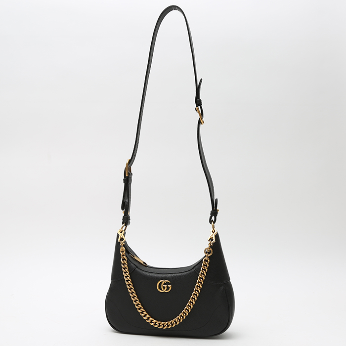 Bolso de mano Gucci  Aphrodite Petit en cuero granulado negro - Detail D8