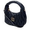 Miu Miu  Miu Wander shoulder bag  in navy blue chevron quilted leather - 00pp thumbnail