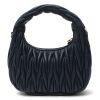 Miu Miu  Miu Wander shoulder bag  in navy blue chevron quilted leather - Detail D9 thumbnail