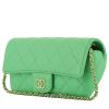 Chanel   shoulder bag  in green quilted grained leather - 00pp thumbnail