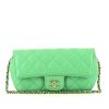 Chanel   shoulder bag  in green quilted grained leather - 360 thumbnail