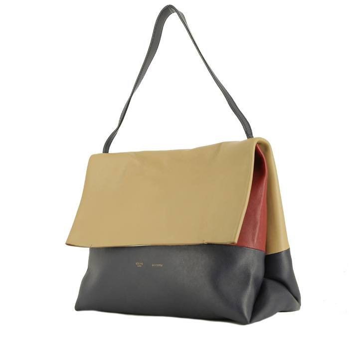 Celine All Soft handbag in beige, burgundy and black leather