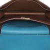 Borsa a tracolla Prada Cahier in pelle blu e rafia - Detail D2 thumbnail