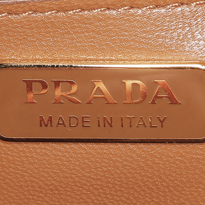 Borsa a tracolla Prada Cahier in pelle blu e rafia - Detail D3