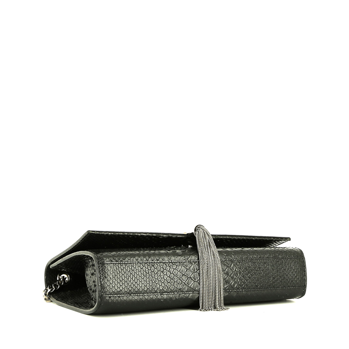 Saint Laurent  Kate Pompon shoulder bag  in black python - Detail D5