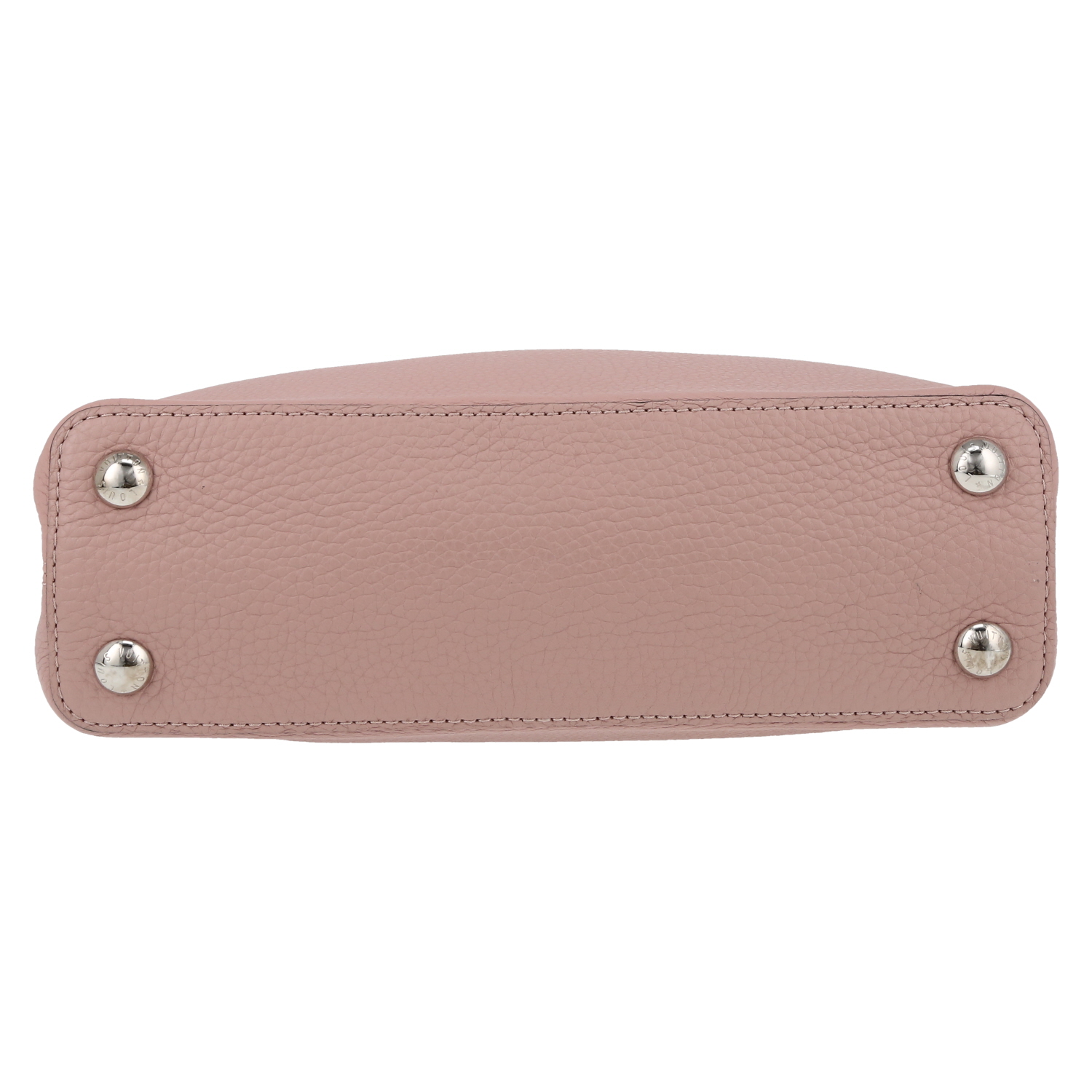 Louis Vuitton  Capucines BB handbag  in pink grained leather - Detail D1