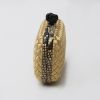 Bottega Veneta  Knot pouch  in gold satin  and beige python - Detail D6 thumbnail