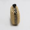 Bottega Veneta  Knot pouch  in gold satin  and beige python - Detail D7 thumbnail