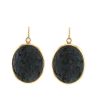 Pomellato Victoria earrings in yellow gold, jet and diamonds - 00pp thumbnail