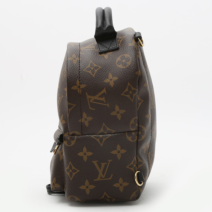 Mochila Louis Vuitton  Palm Springs Backpack Mini en lona Monogram marrón y cuero negro - Detail D6