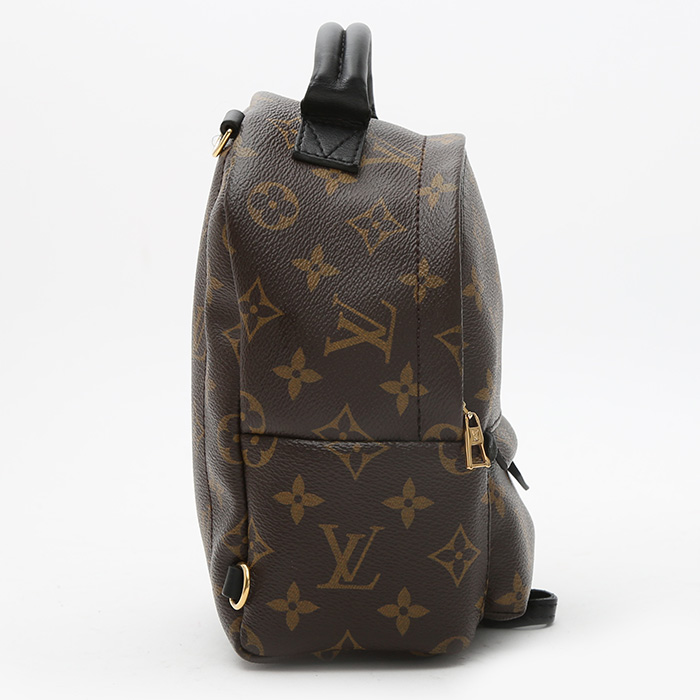 Mochila Louis Vuitton  Palm Springs Backpack Mini en lona Monogram marrón y cuero negro - Detail D7