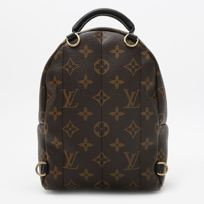 Sac à dos Louis Vuitton  Palm Springs Backpack Mini en toile monogram marron et cuir noir - Detail D8