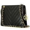 Chanel  Vintage handbag  in black chevron quilted leather - 00pp thumbnail