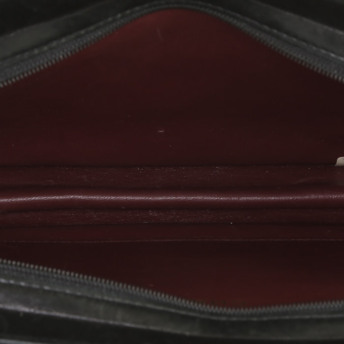 Bolso de mano Chanel  Vintage en cuero acolchado con motivos de espigas negro - Detail D2