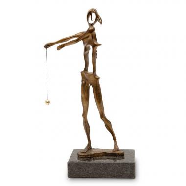 Salvador Dalí, "Hommage à Newton", sculpture en bronze patiné et socle marbre noir, signée et numérotée, de 1980