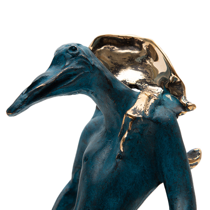 Salvador Dalí, "Homme oiseau", sculpture en bronze à patine bleue et dorée, signée et numérotée, de 1972-1981 - Detail D1