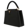 Louis Vuitton  Capucines MM handbag  in black leather taurillon clémence  and pink piping - Detail D3 thumbnail