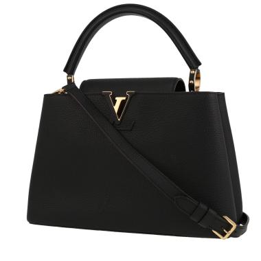 Bolso de mano Louis Vuitton  Capucines MM en cuero taurillon clémence negro y junco rosa