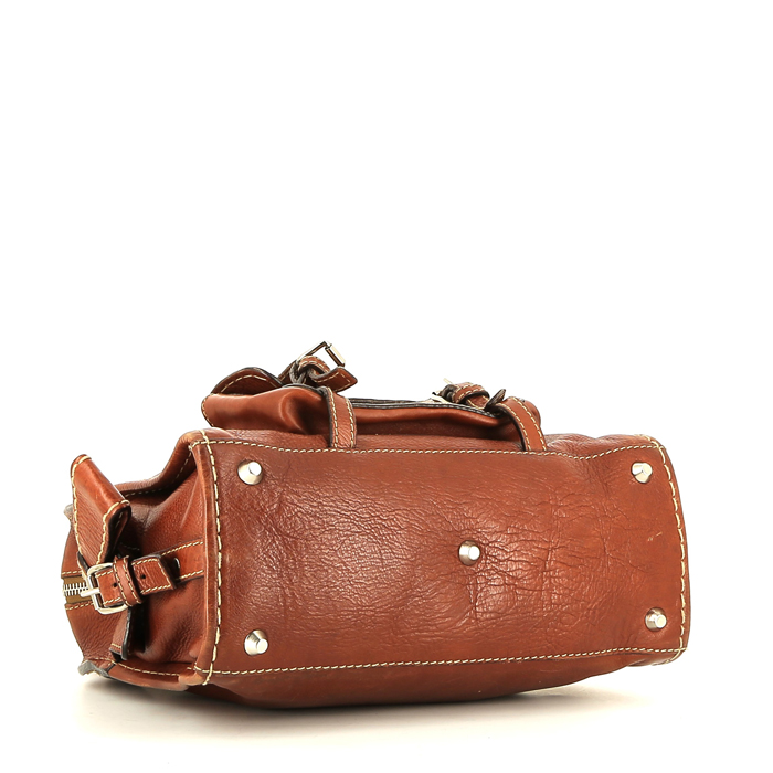 Bolso de mano Chloé  Edith en cuero marrón - Detail D4