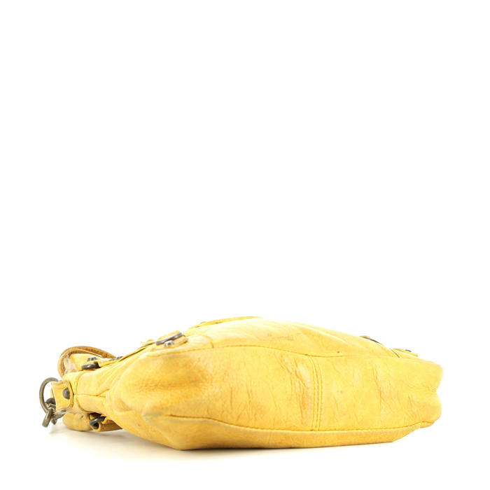 Sac à main Balenciaga  Neo Classic mini  en cuir jaune-moutarde - Detail D5