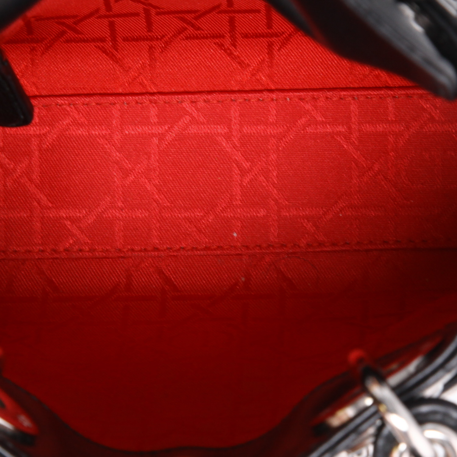 Borsa a tracolla Dior  Mini Lady Dior in pelle cannage nera - Detail D8