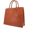 Dior Book Tote shopping bag in brown monogram leather - 00pp thumbnail