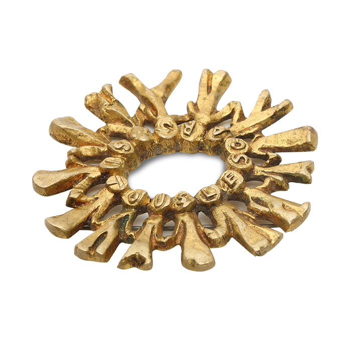 Line Vautrin, brooch “Si tous les gars du monde” gilded bronze, of 1965 - Detail D2