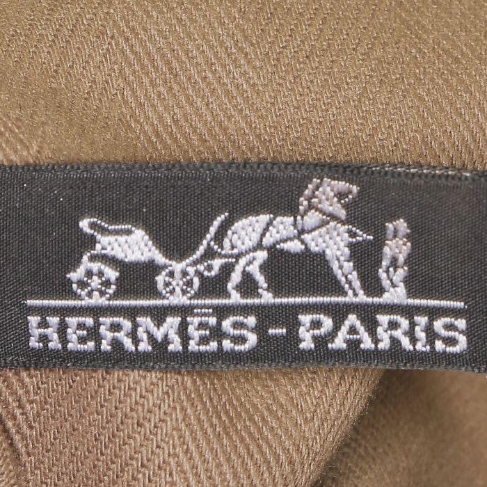 Bolso Cabás Hermès  Valparaiso en cuero beige y lona beige - Detail D3