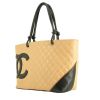 Chanel  Cambon shopping bag  in black and beige quilted leather - 00pp thumbnail