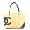 Chanel  Cambon shopping bag  in black and beige quilted leather - 360 thumbnail