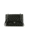 Chanel  Timeless Jumbo shoulder bag  in black quilted grained leather - 360 thumbnail