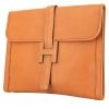 Hermès  Jige pouch  in gold Courchevel leather - 00pp thumbnail