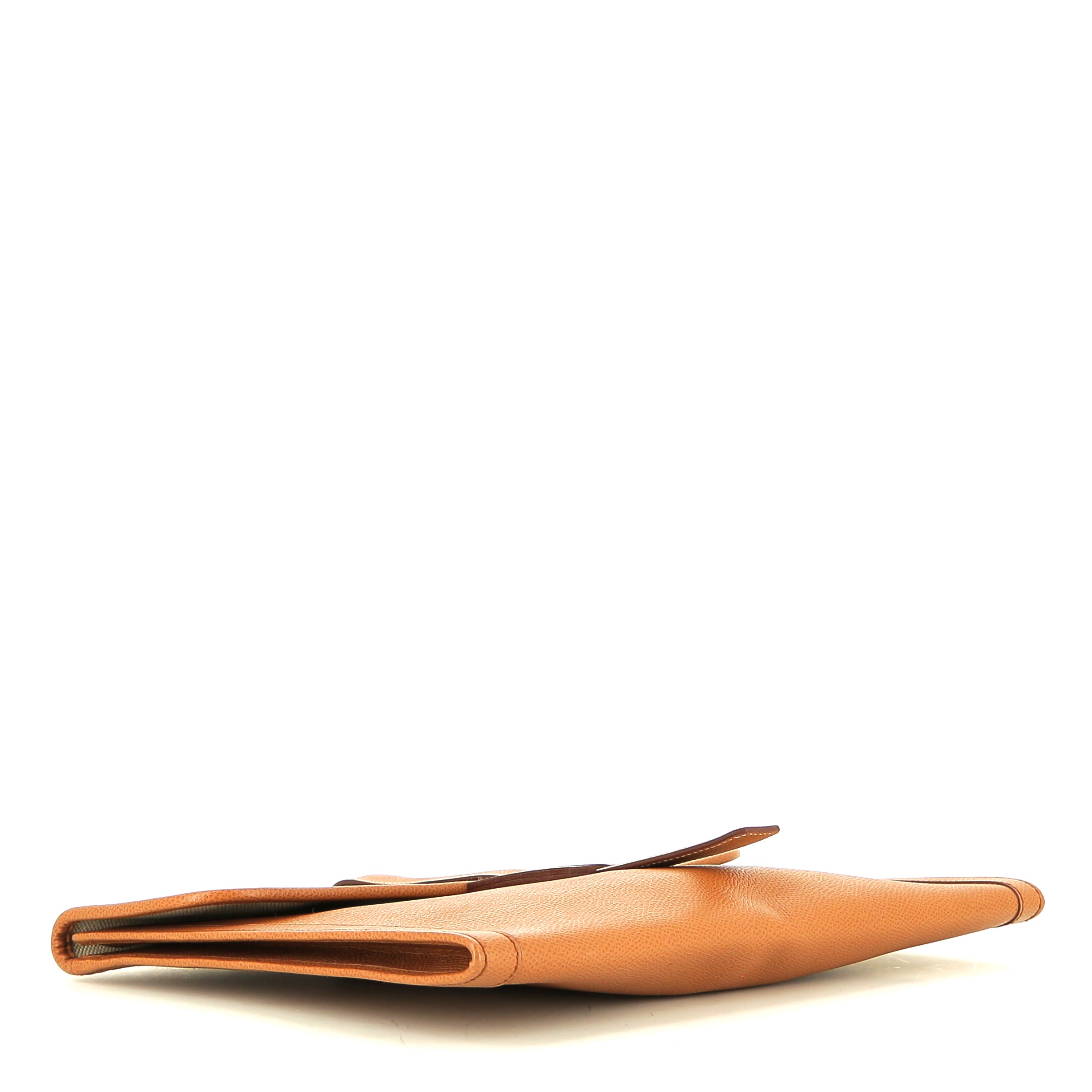 Bolsito de mano Hermès  Jige en cuero Courchevel color oro - Detail D4