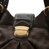 Bolso de mano Louis Vuitton  Sistina en lona a cuadros ébano y cuero esmaltado marrón - Detail D1 thumbnail