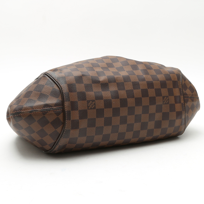 Borsa Louis Vuitton  Sistina in tela a scacchi ebana e pelle lucida marrone - Detail D4
