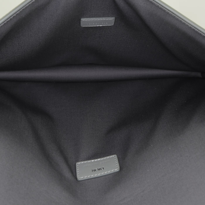 Dior  Hit the Road pouch  in grey monogram canvas  and grey leather - Detail D2