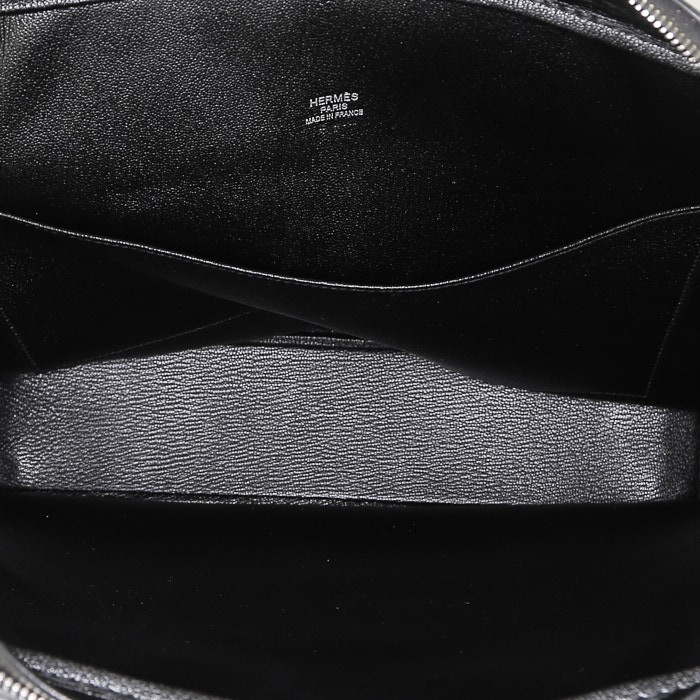 Hermès Plume Porte-documents en cuir Evergrain noir - Detail D2