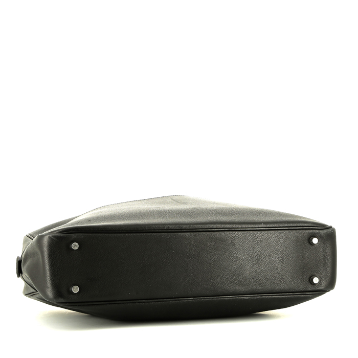 Hermès Plume Porte-documents en cuero Evergrain negro - Detail D4