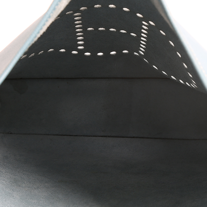 Hermès  Evelyne shoulder bag  in blue jean togo leather - Detail D3
