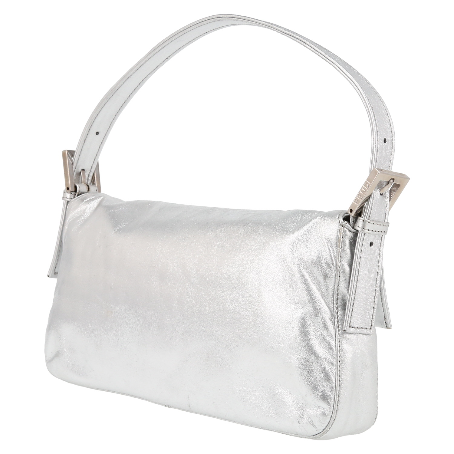 Fendi  Baguette handbag  in silver leather - Detail D5