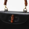 Gucci  Bamboo handbag  in black leather  and bamboo - Detail D1 thumbnail