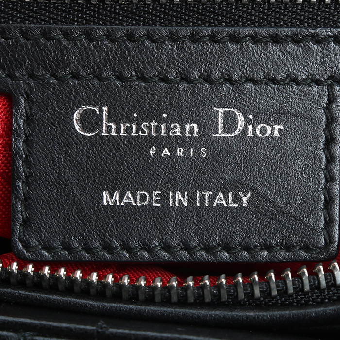 Borsa Dior  Lady Dior modello grande  in pelle cannage nera - Detail D3