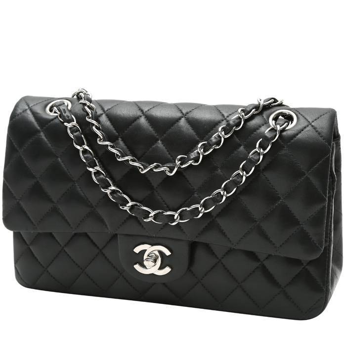 chanel black leather tote bag large