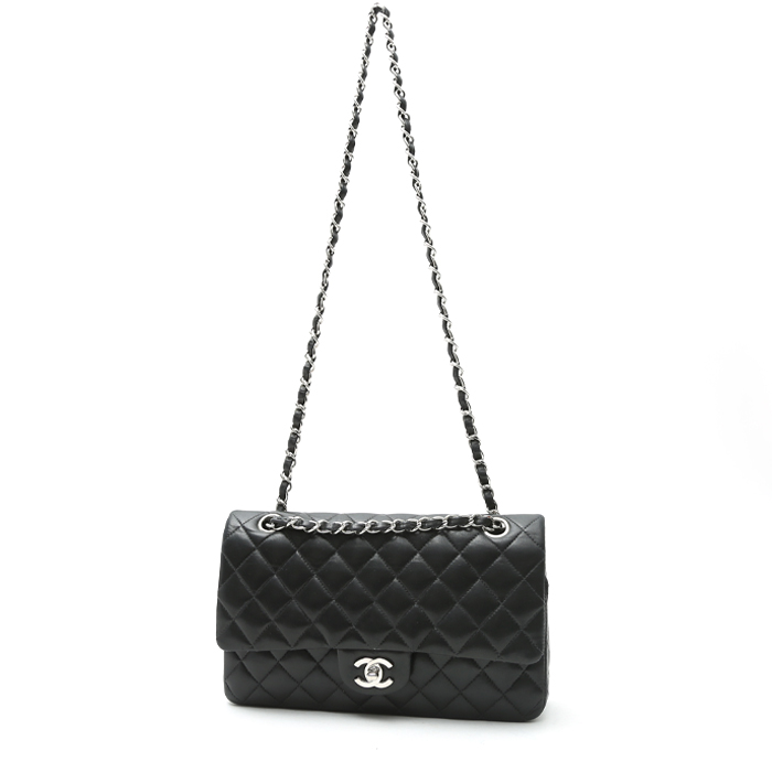 Bolso de mano Chanel  Timeless Classic modelo mediano  en cuero acolchado negro - Detail D2