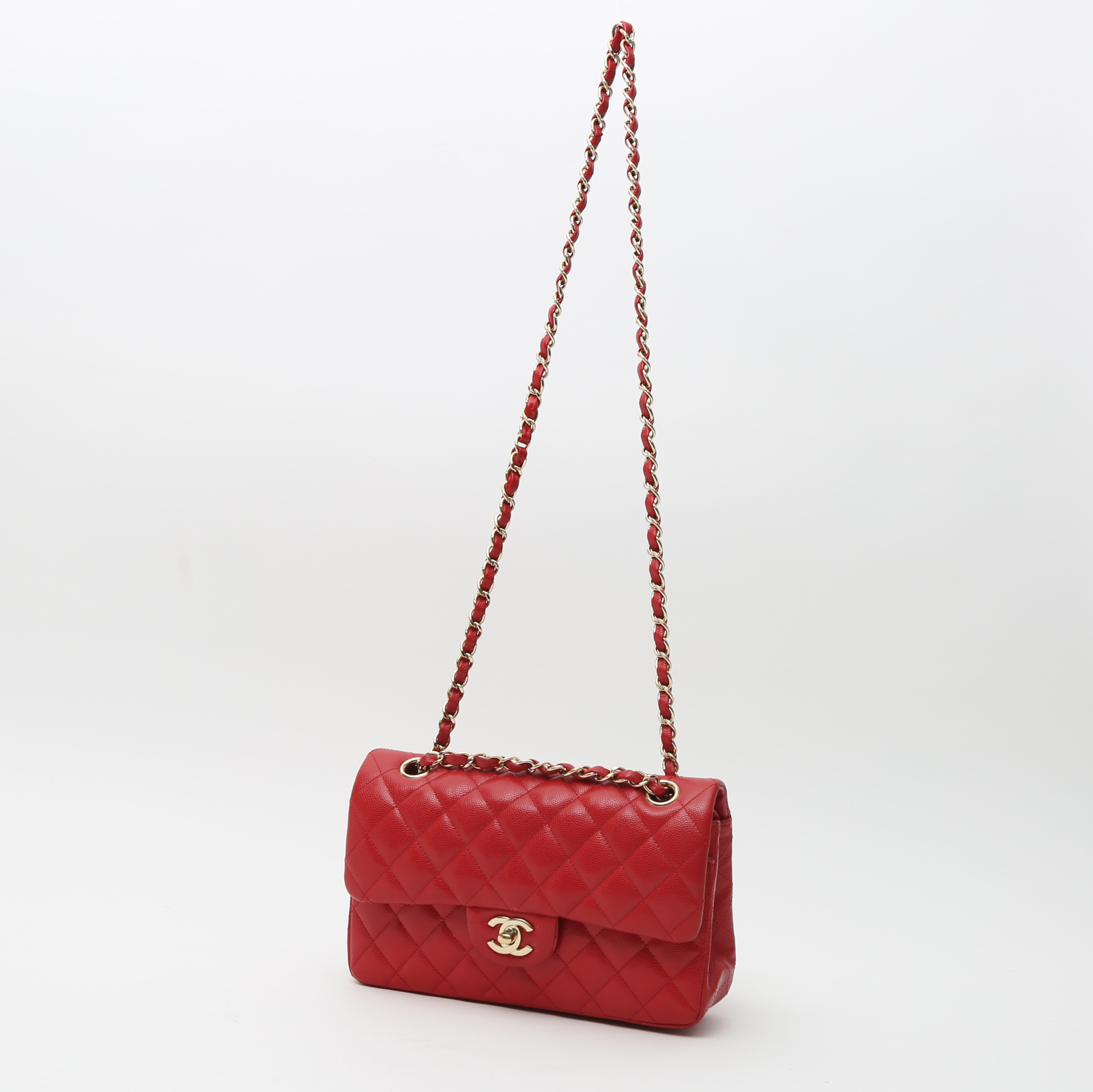 Sac à main Chanel  Timeless petit modèle  en cuir grainé matelassé rouge - Detail D2