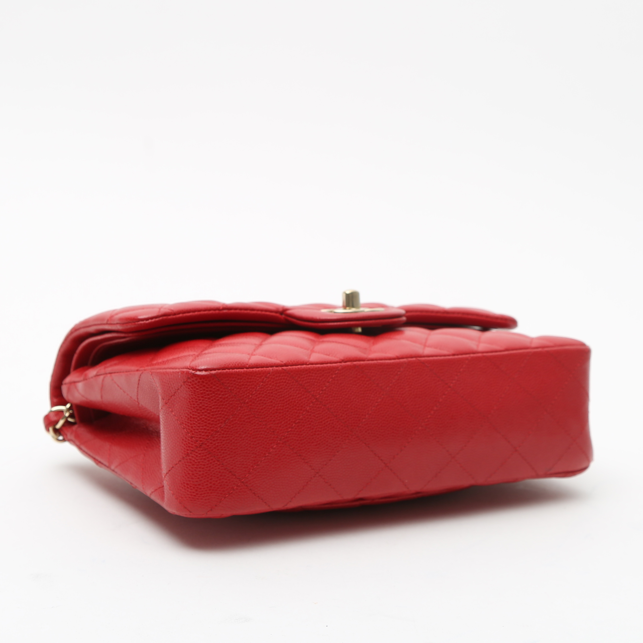 Sac à main Chanel  Timeless petit modèle  en cuir grainé matelassé rouge - Detail D5