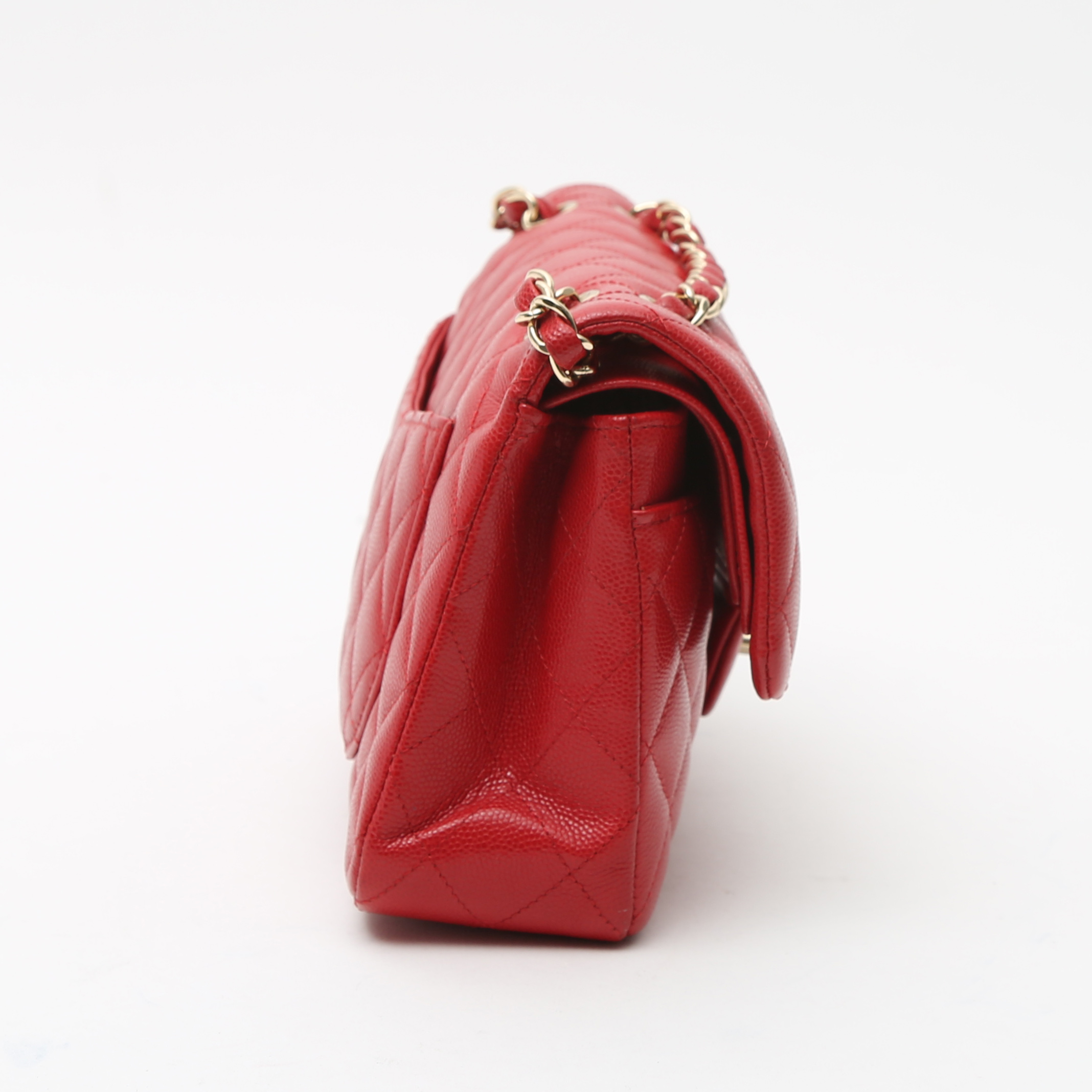 Sac à main Chanel  Timeless petit modèle  en cuir grainé matelassé rouge - Detail D6