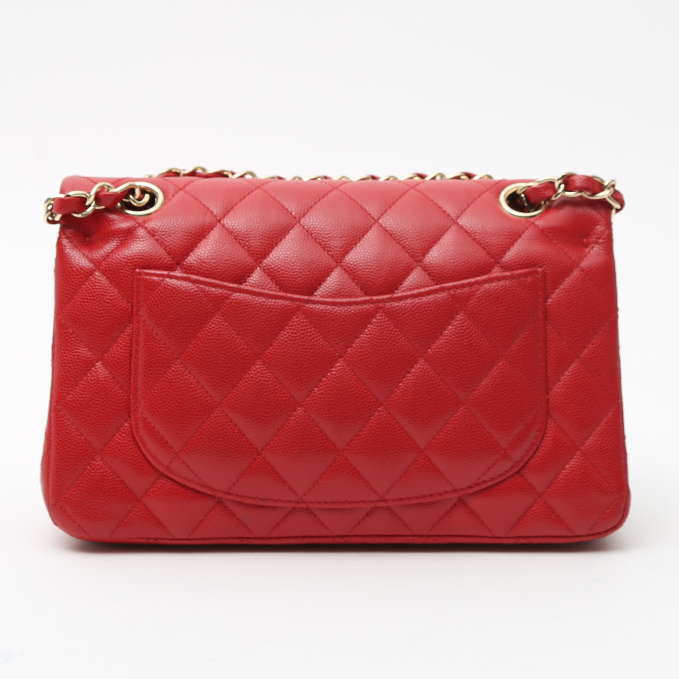 Borsa Chanel  Timeless modello piccolo  in pelle martellata e trapuntata rossa - Detail D8