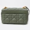 Dior  Caro medium model  shoulder bag  in olive green quilted leather - Detail D9 thumbnail